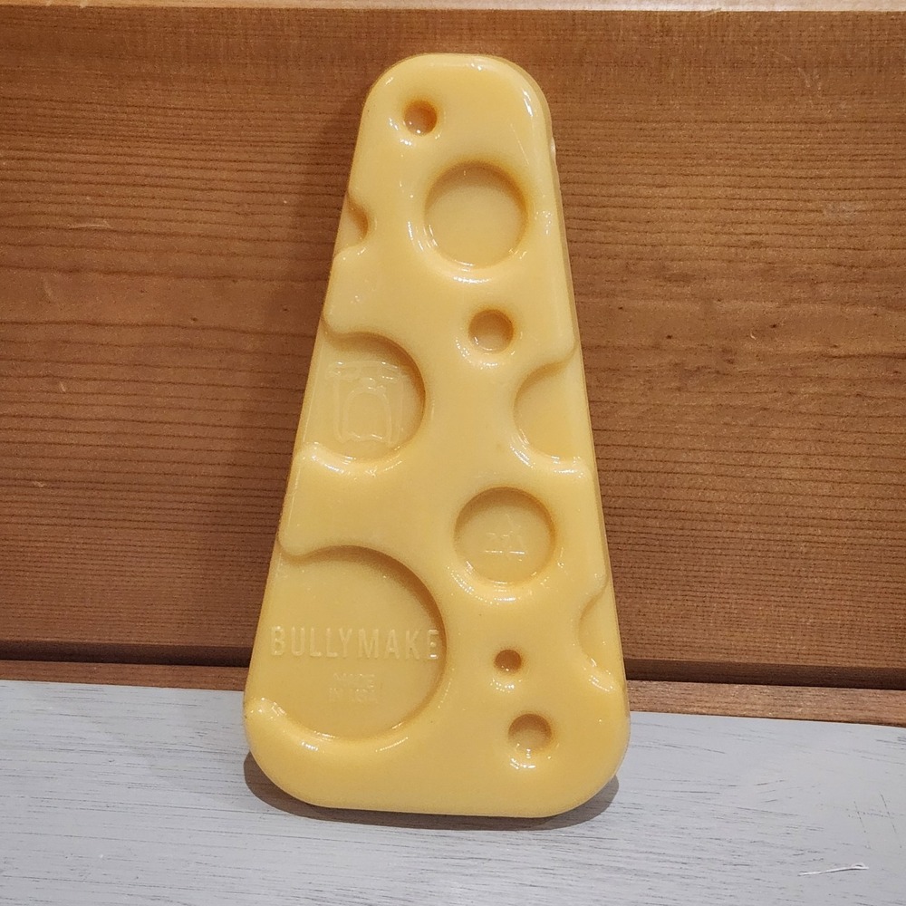 NEVER USED Bullymake Swiss Yellow Cheese Slice Tough Nylon Dog Chew Toy 6"